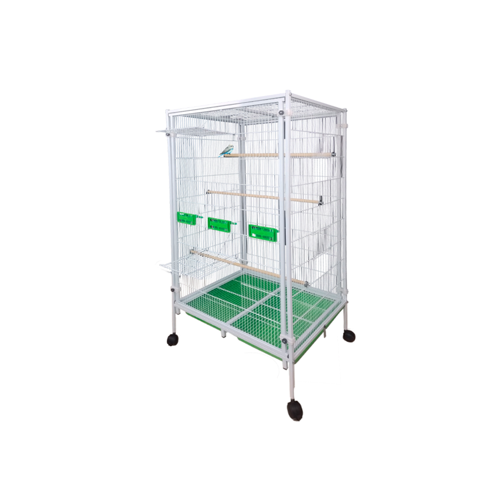 Viveiro Modular Bragança 1 Módulo com Malha de 15 mm Branco e Verde para Calopsitas