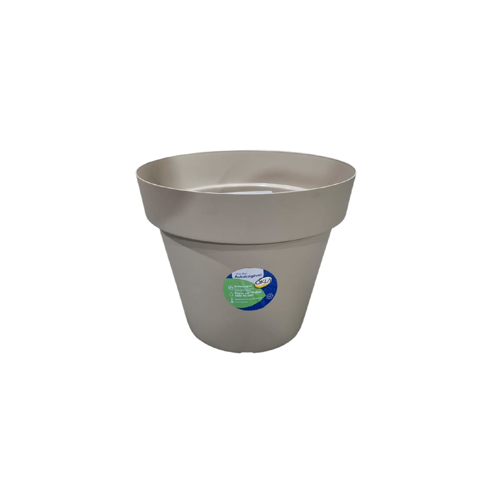 Vaso Okla Bari Com Roda Cinza Taupe