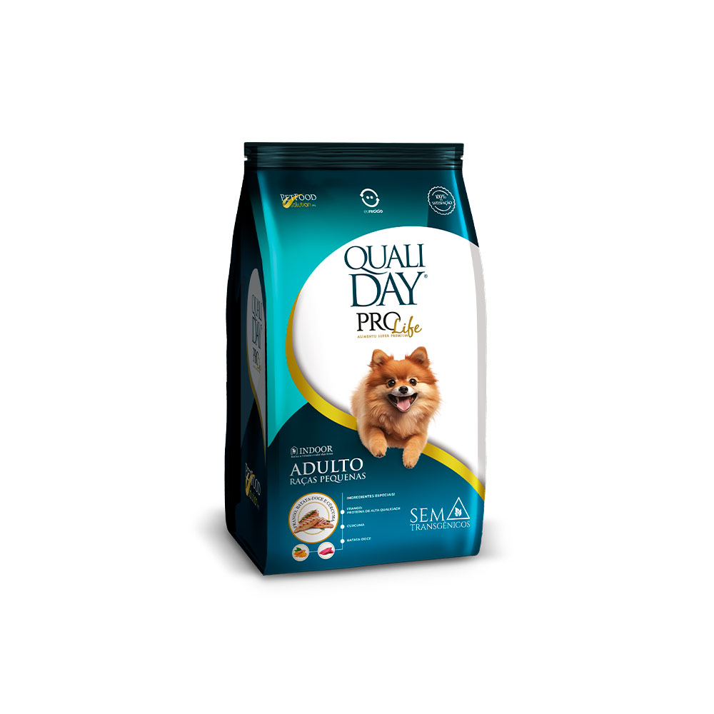 Ração Qualiday Pro Life Sabor Frango com Batata Doce para Cães Adultos Raças Pequenas