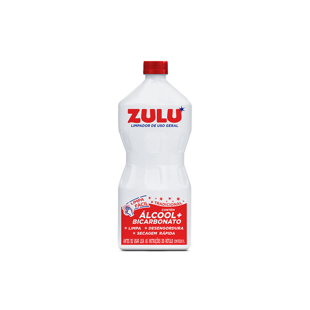 Limpador Zulu Álcool com Bicarbonato 1L Litro