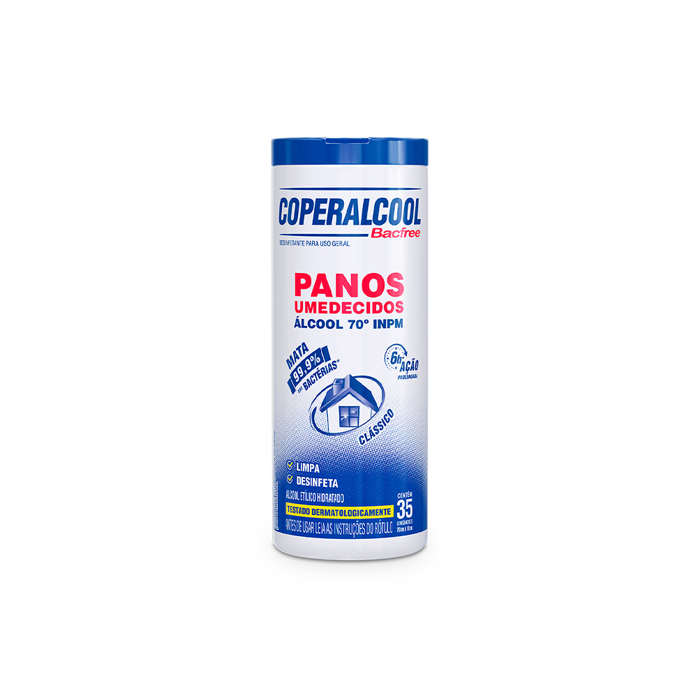 Pano Umedecido Coperalcool Clássico com 35 Unidades