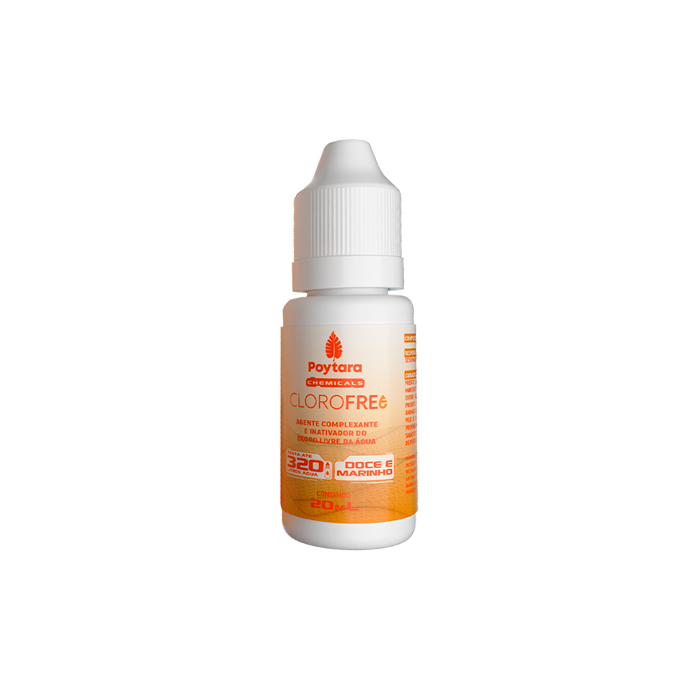 Condicionador de Água Poytara Chemicals Clorofree para Aquários 20 ml