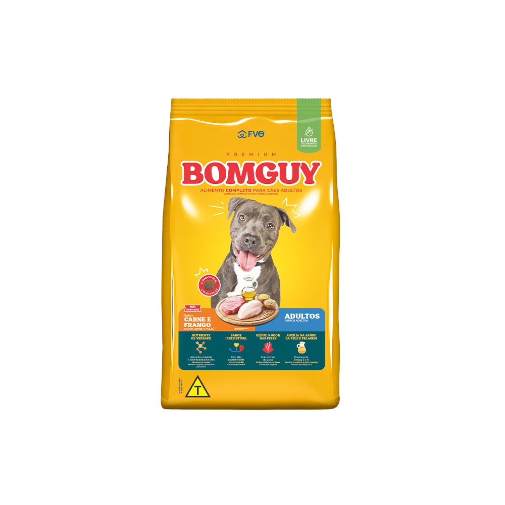 Ração Bomguy para Cães Adultos Sabor Carne e Frango
