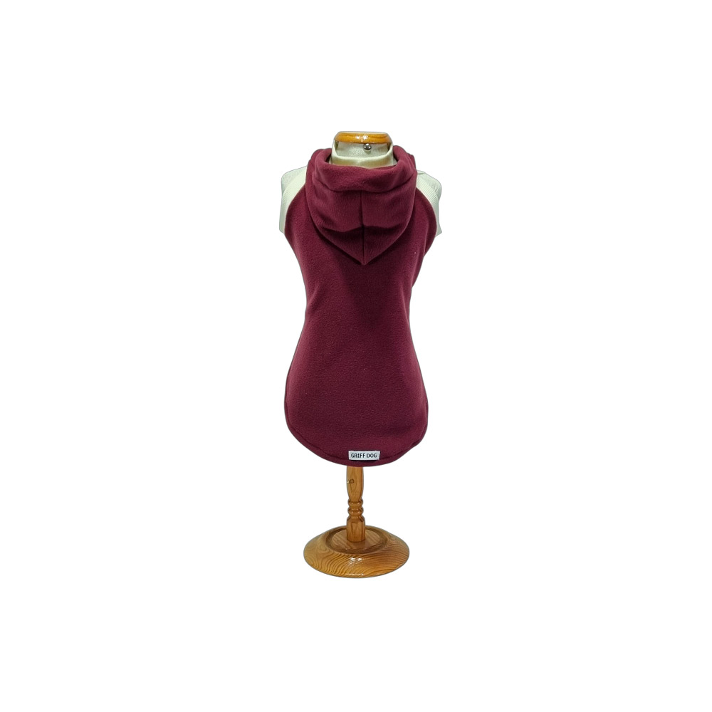 Blusa com Capuz Griff Dog Bordô para Cães e Gatos