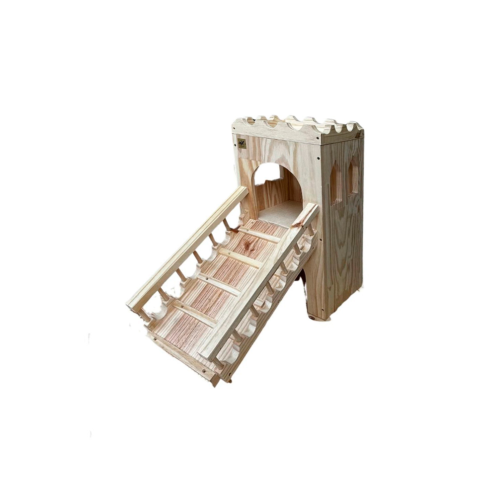Brinquedo Moveleiro Pets Castelo Simples de Madeira para Roedores