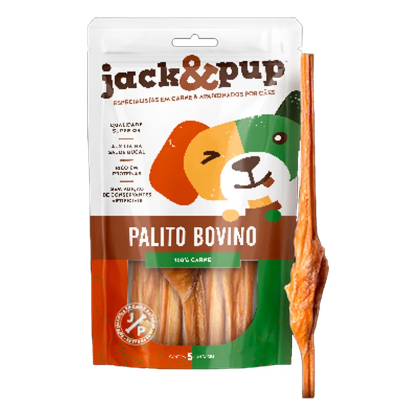 Petisco para Cães Palito Bovino Jack&Pup 5 Unidades