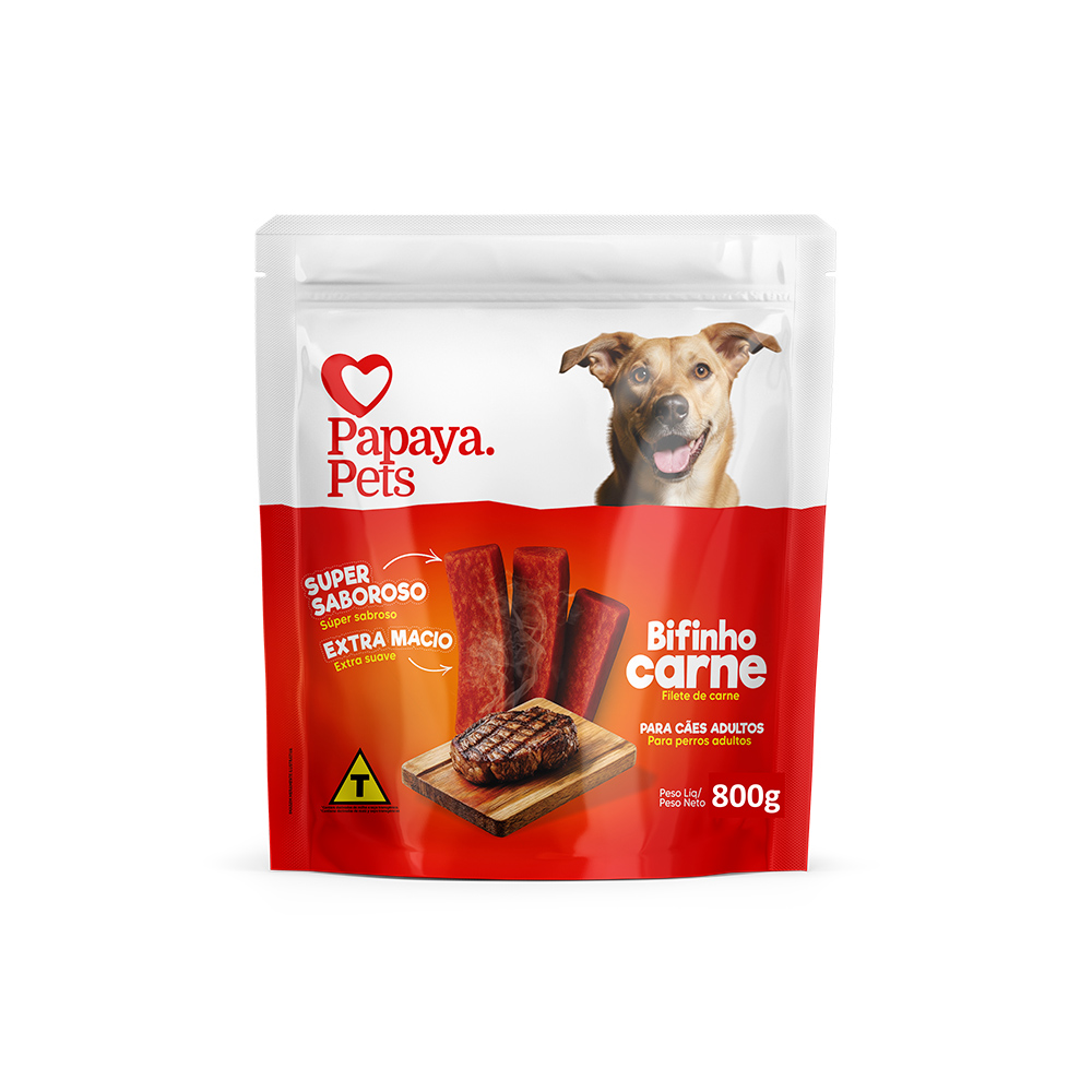 Bifinho Papaya Sabor Carne para Cães