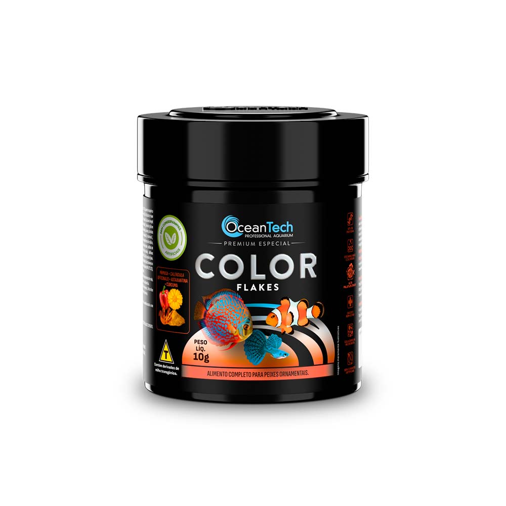 Alimento Ocean Tech Color Flake para Peixes Marinhos