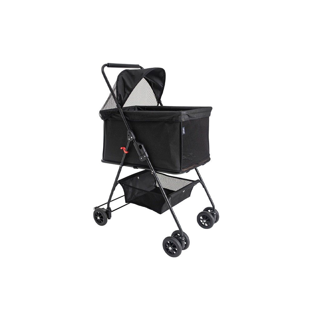 Carrinho Kiddo Pet Valente Preto para Cães e Gatos