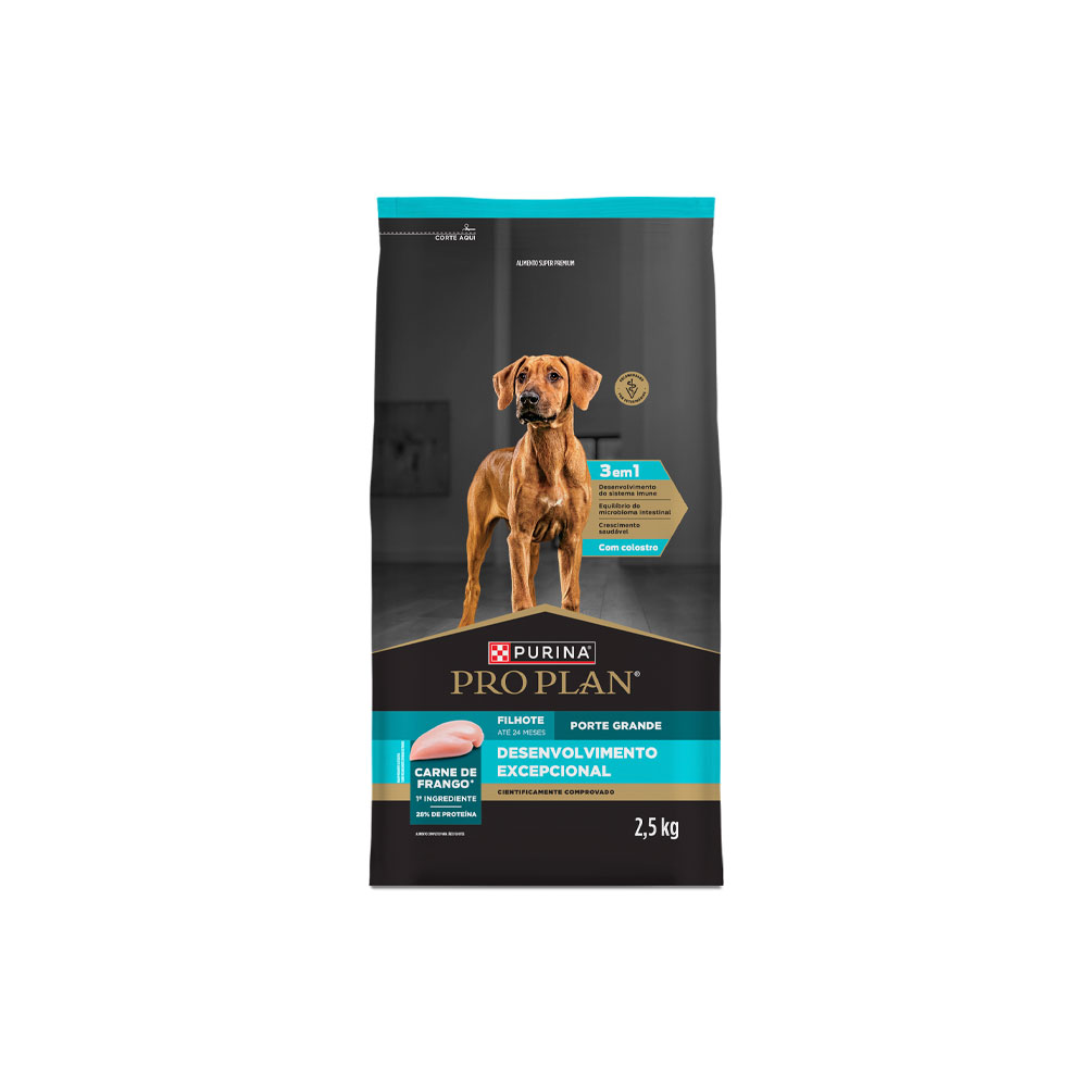 Ração Nestlé Purina Pro Plan Desenvolvimento Excepcional para Cães Filhotes de Porte Grande Sabor Frango