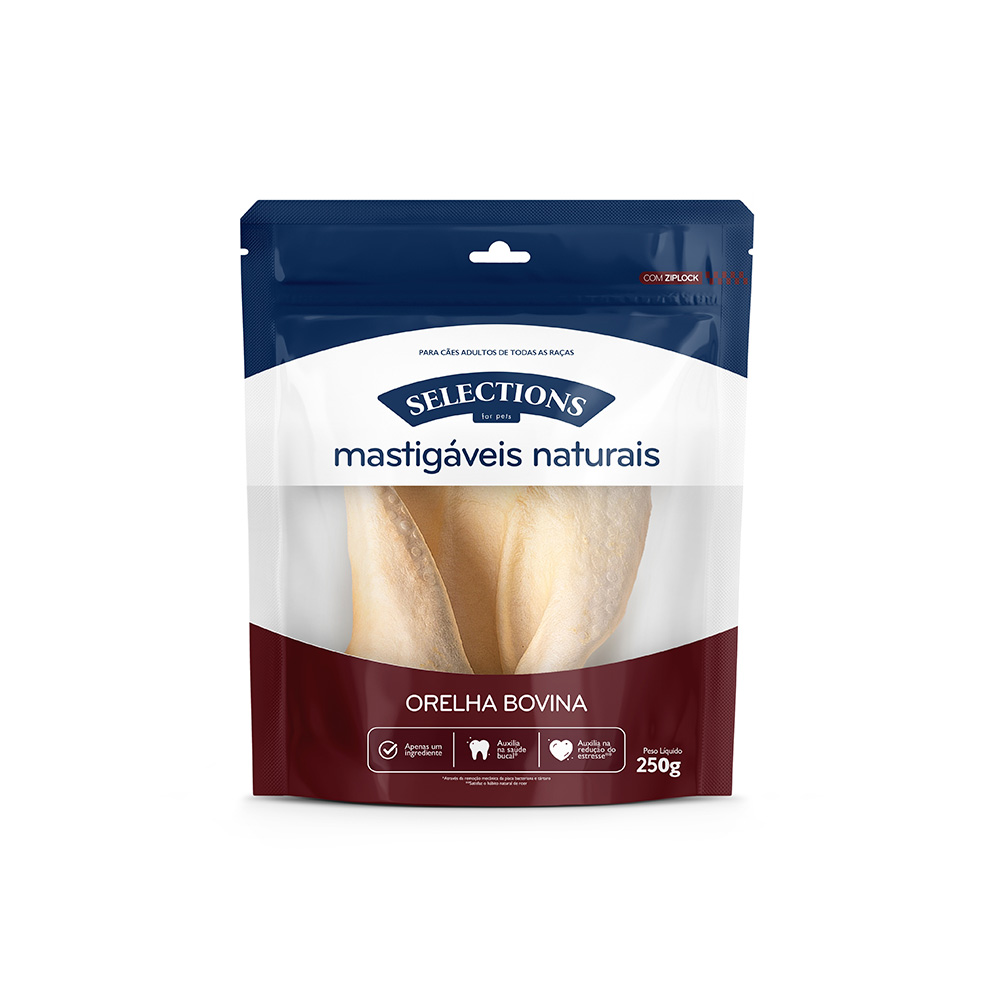 Osso Selections For Pets Orelha Bovina Pouch para Cães 250 g
