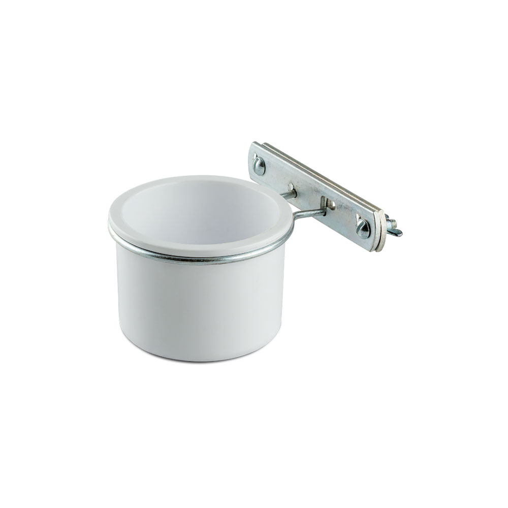 Comedouro com Suporte InjetFour Branco para Pássaros de Bico Torto
