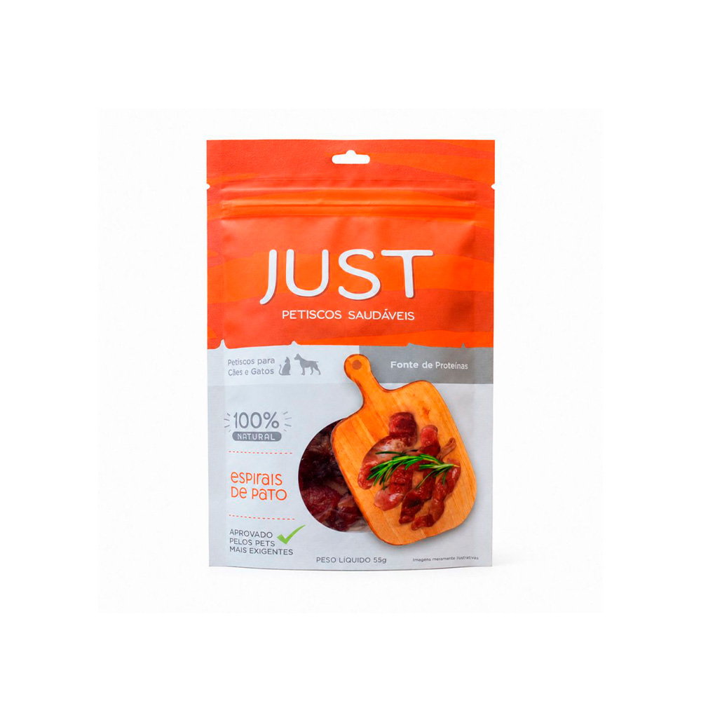 Snack Just Espirais de Pato para Cães e Gatos 55 g