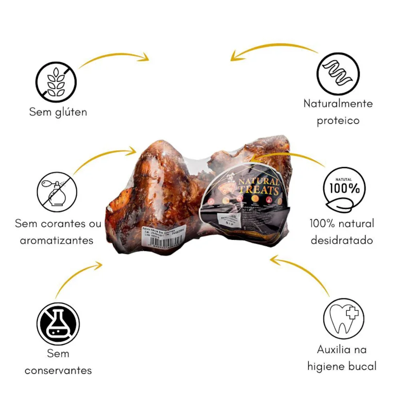Rótula Natural Bovina Defumada Peppy Dog para Cães