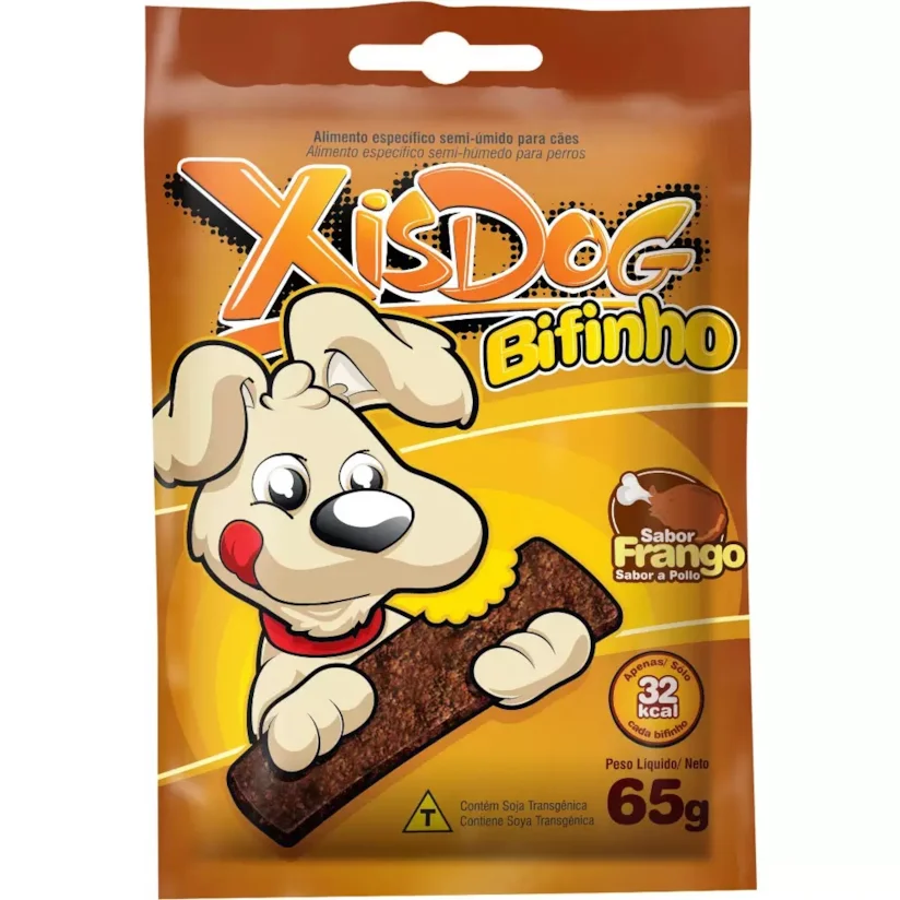 Petisco Cães Xisdog Bifinho Frango 65g