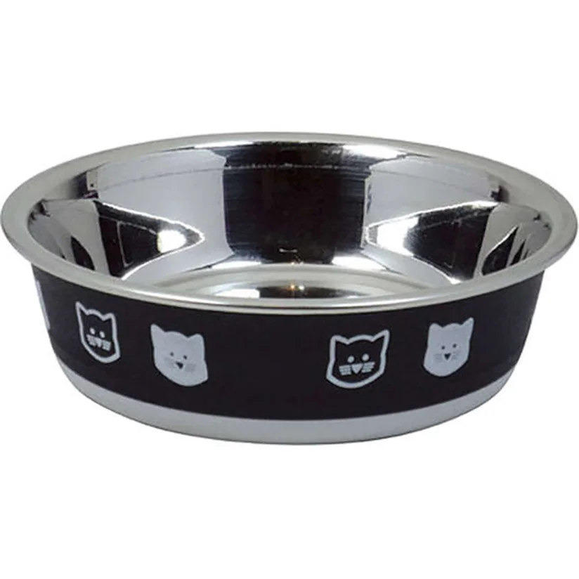 Comedouro Gatos Jambo Inox Fusion Preto