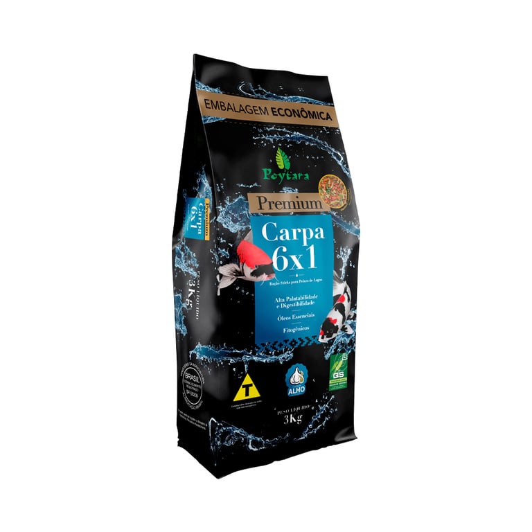 Ração Para Peixes Poytara Carpa 6X1 3 kg