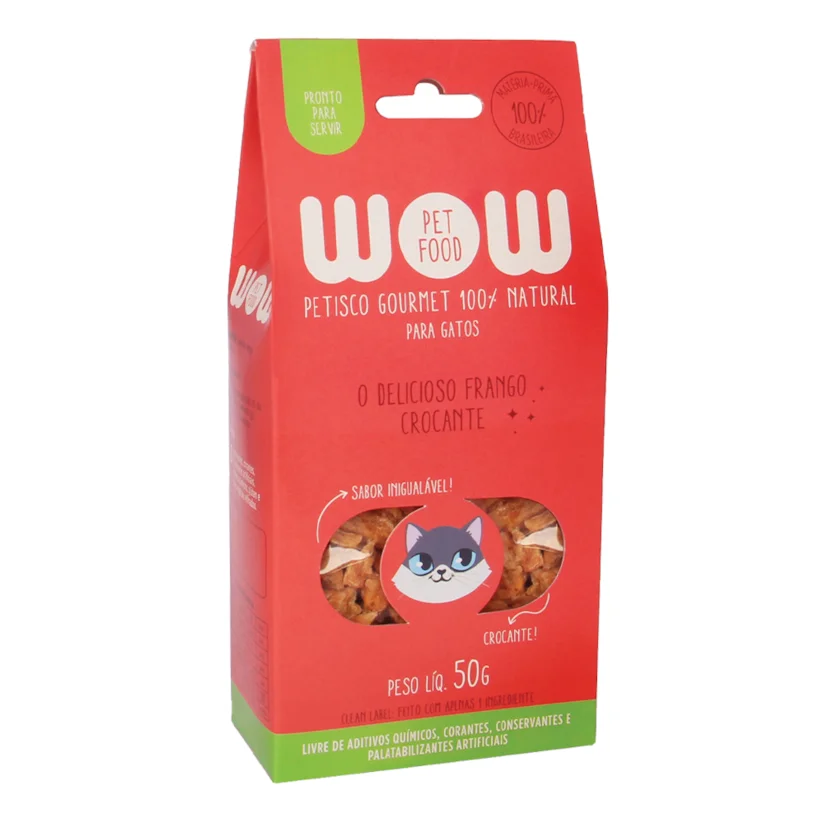 Petisco Para Gatos Wow Gourmet Natural Desidratado 50g