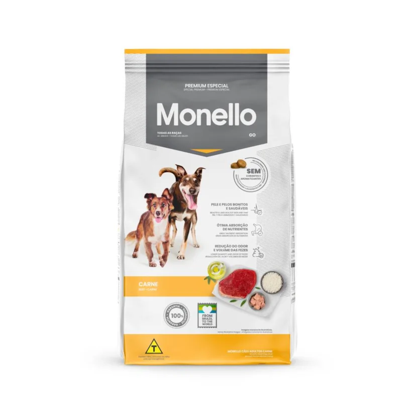 Ração Monello Cães Adultos Carne 15kg
