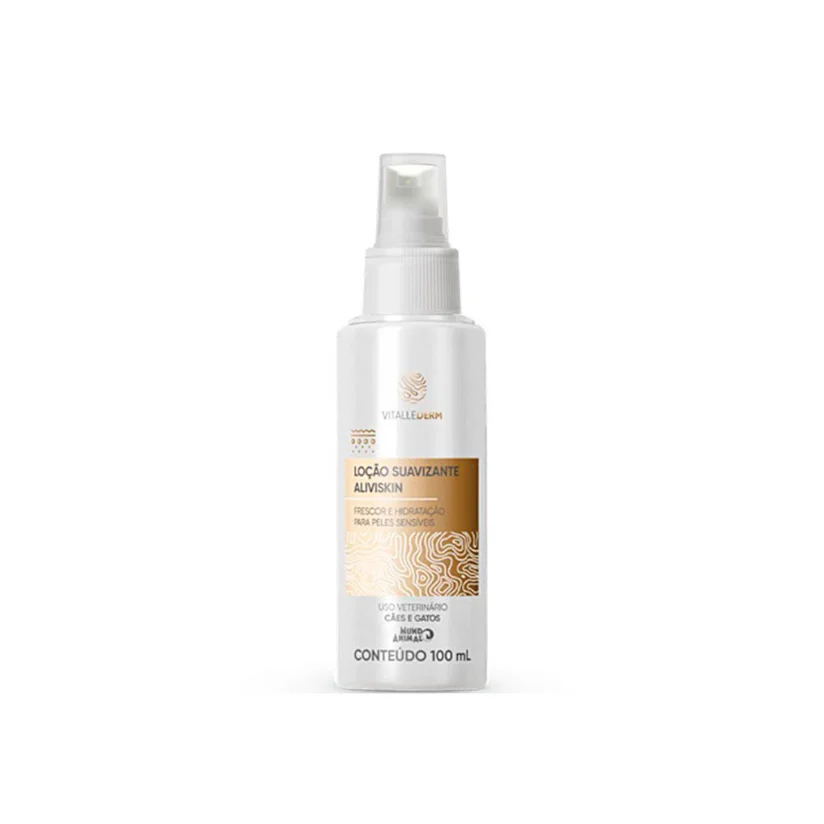 Loção Vitallederm Aliviskin Suavizante para Cães e Gatos Mundo Animal 100ml