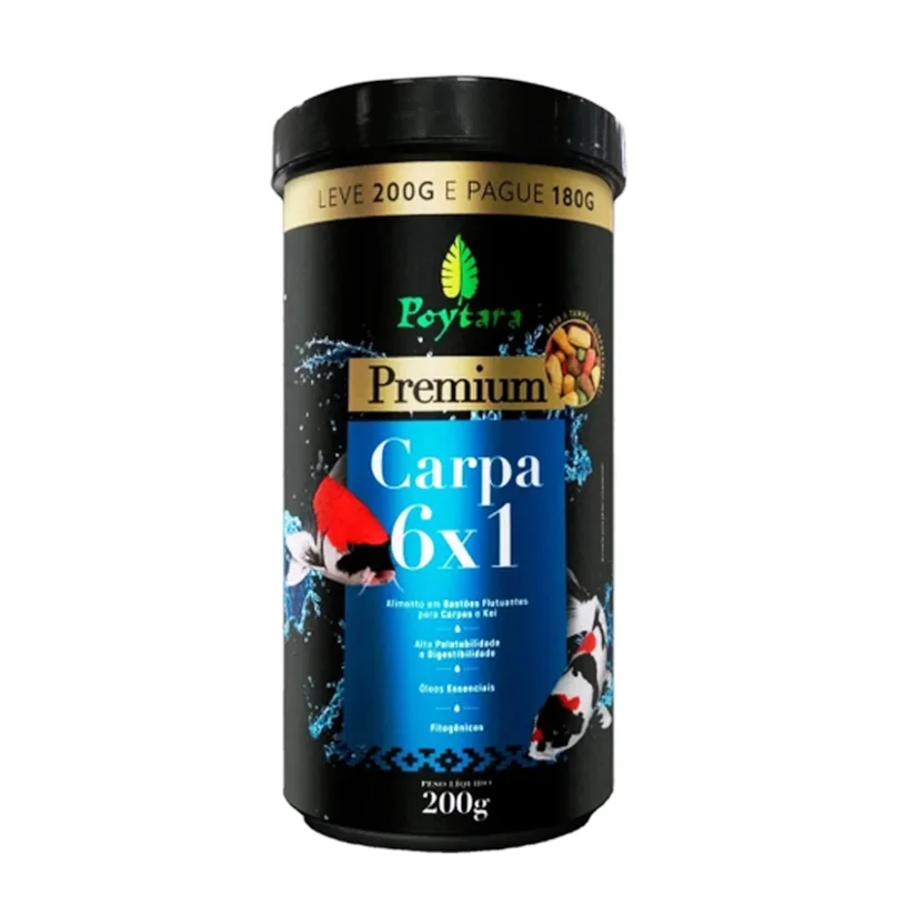 Ração Para Peixe Carpa Mix Poytara 6X1 200g