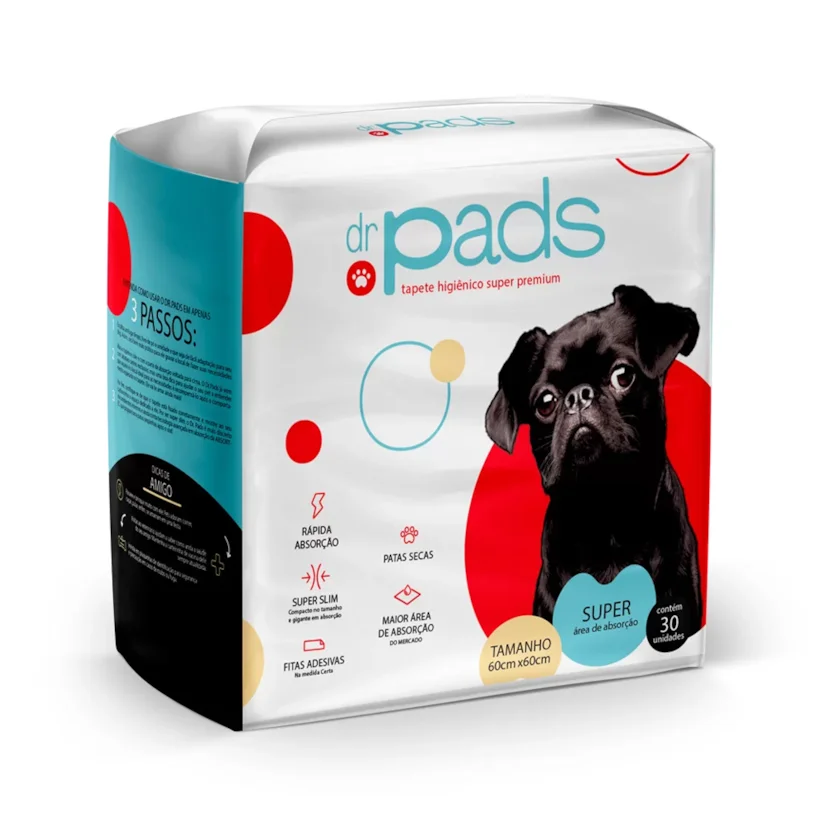 Tapete Higiênico Para Cães Dr Pads 60x60 30 unidades