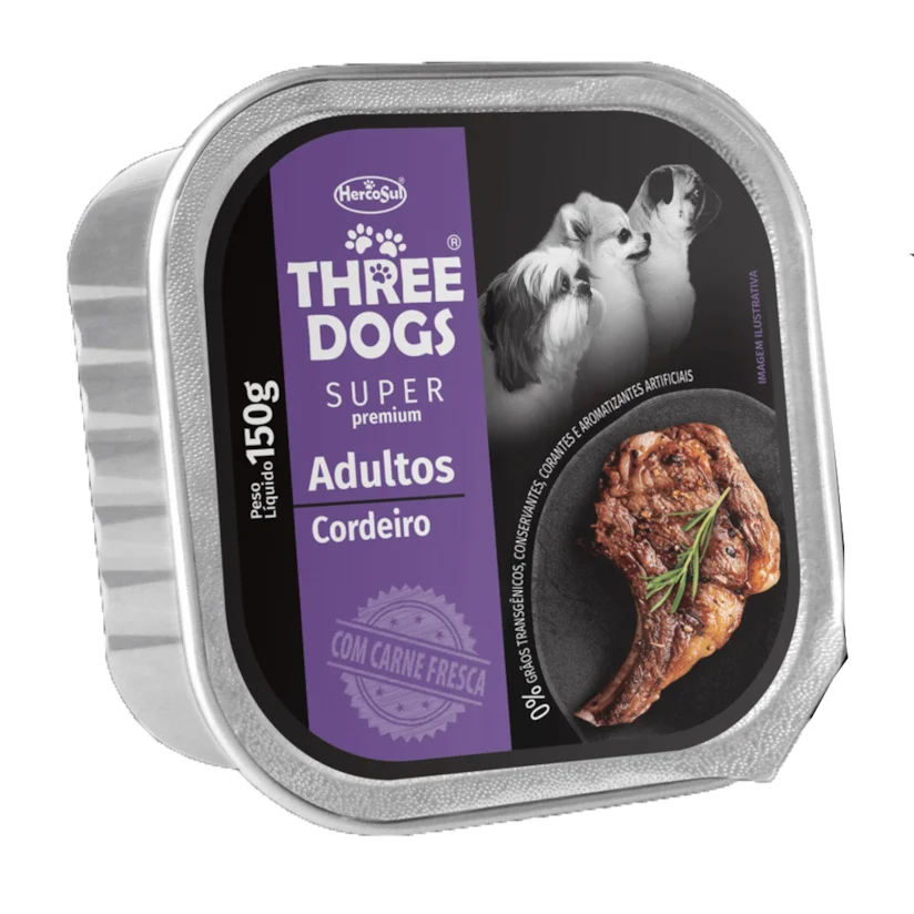 Ração Úmida Three Dogs Special Adultos Cordeiro Patê 150g