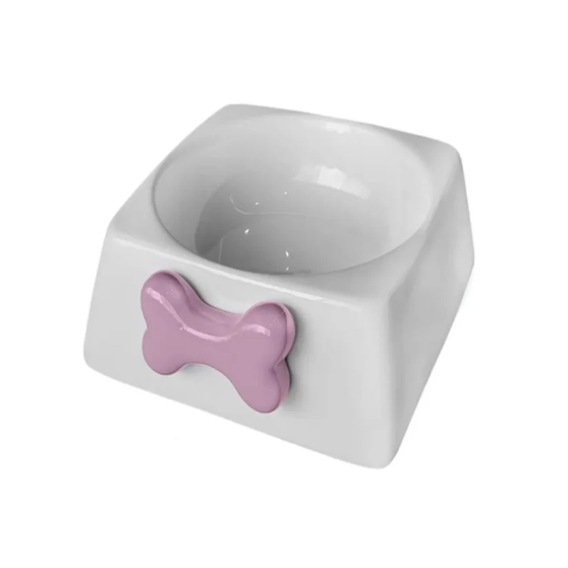 Comedouro Cães The Pets Porcelana Rosa 500ml