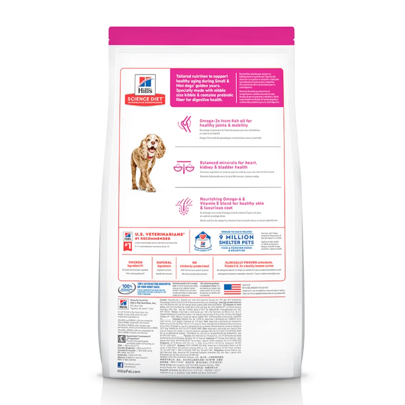 Ração Hill s Science Diet Cães Adultos 11+ Raças Pequenas e Mini 2,04kg