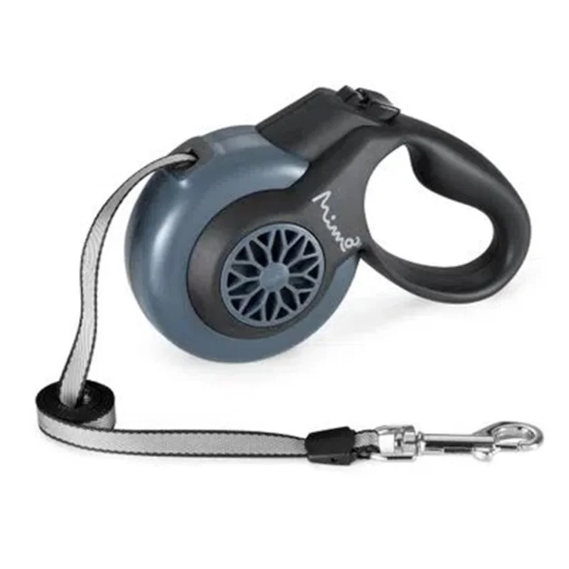 Guia Retrátil Cães Mimo Smart Walk Sist.Abs Emborrachada Até 25kg Preto