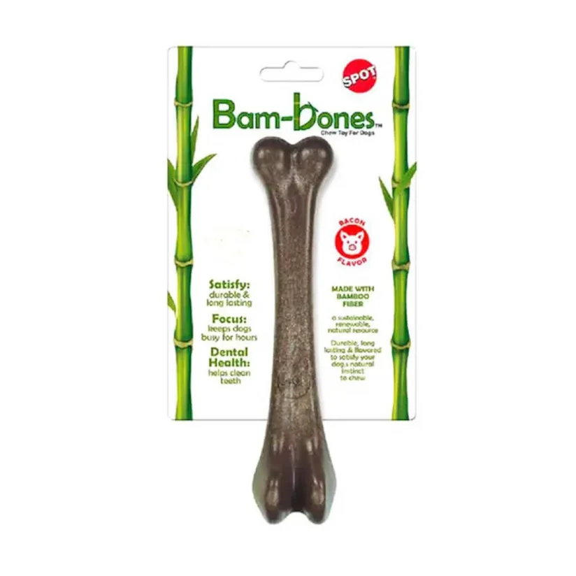 Brinquedo Cães Jambo Mordedor Osso Bamboone Bacon Pequeno