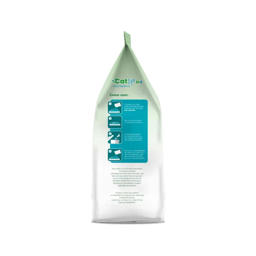 Areia Higiênica Cat Life Bio Grãos Médios 4kg
