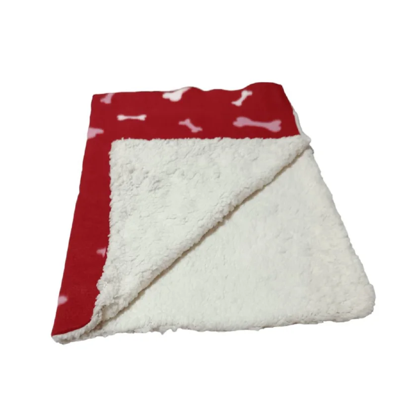 Manta Soft para Cães e Gatos Vermelha Lã Sherpa Ovelha CamaPet