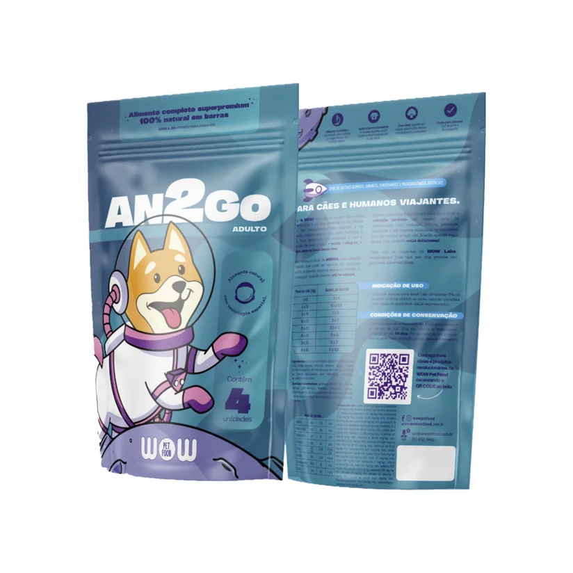 Alimento Natural Para Cães Wow WM Barra An2go Adultos 60g