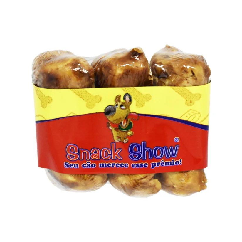 Osso Snack Show Cães Prensado Bacon Shrink com 3 Unidades