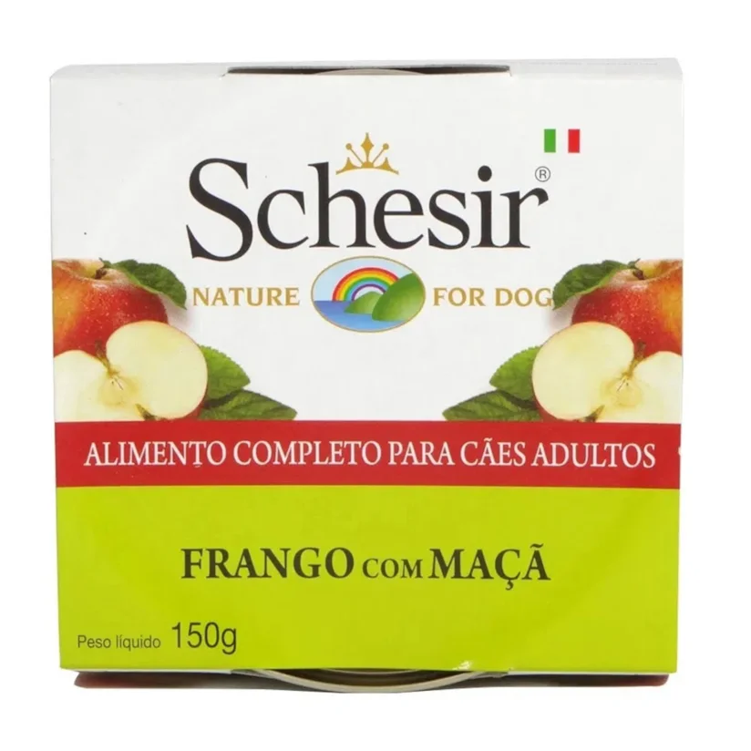 Ração Úmida Schesir Patê Cães Frango com Maçã 150g