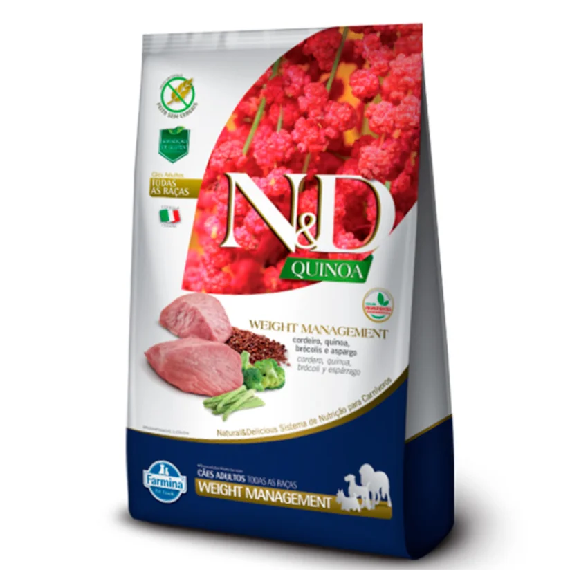 Ração N&D Quinoa Cães Adultos Weight Cordeiro 800g