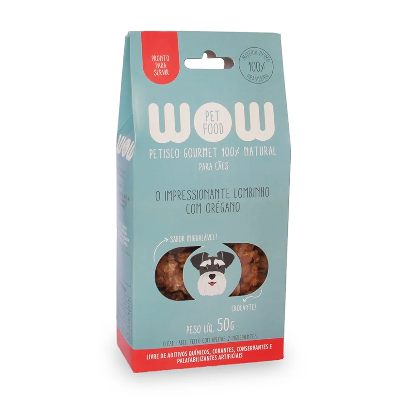 Petisco Para Cães Wow Gourmet Natural Lombinho e Orégano 50g