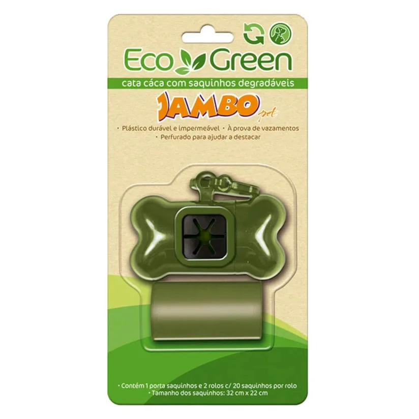 Kit Cata Cata Jambo Porta Saquinho Bio.Eco Green 2 Rolos