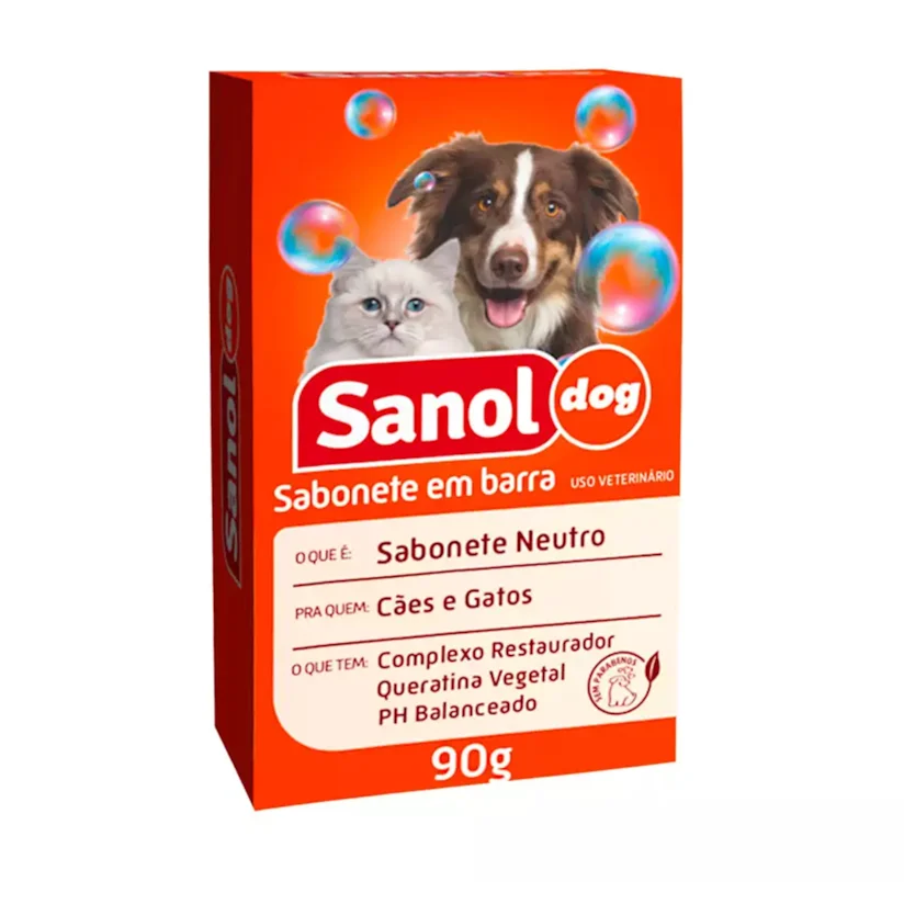 Sabonete Sanol Dog Neutro para Cães e Gatos 90g