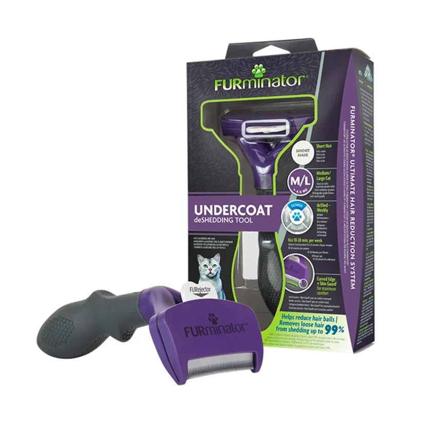 Escova Furminator New Médio/Grande Gatos Pelo Curto