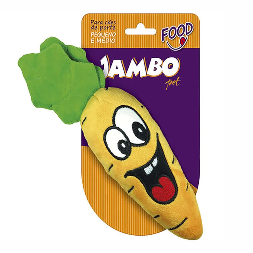 Brinquedo Cães Jambo Mordedor Pelúcia Food Cenoura