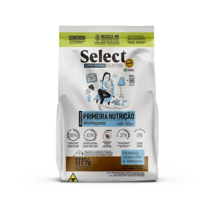 Ração Monello Select Primeira Nutrição Cães Filhotes Raças Mini e Pequenas 7kg