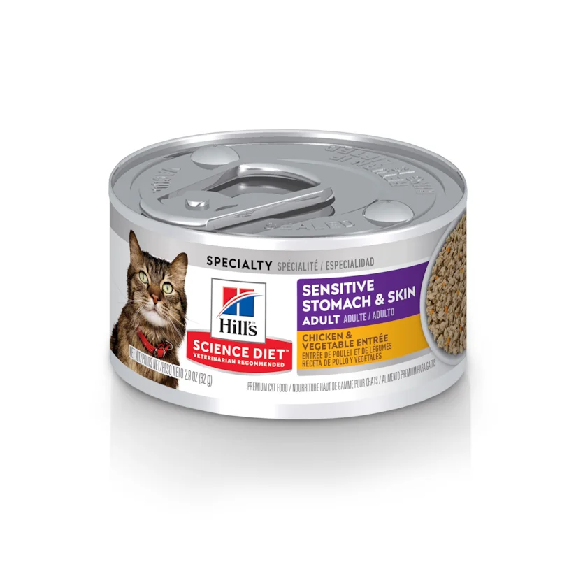 Ração Úmida Hill s Science Diet Pele Sensível para Gatos Adultos Sabor Frango e Vegetais 82g