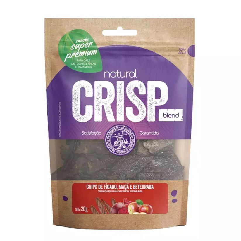 Petisco Natural Crisp Chips Figado Com Maça e Beterraba 20g