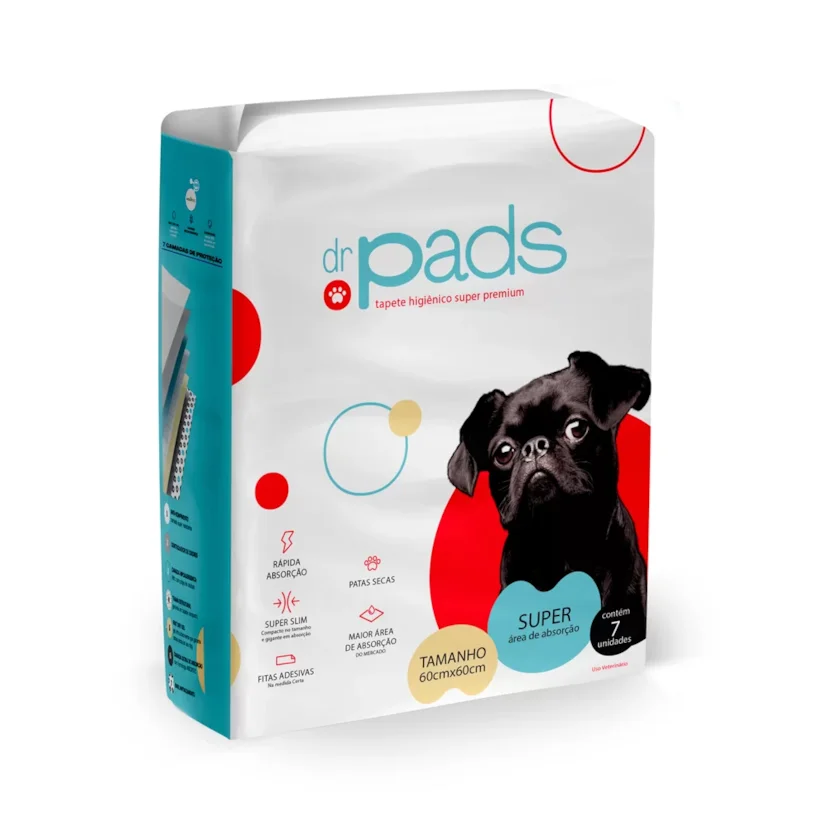 Tapete Higiênico Para Cães Dr Pads 60x60 07 unidades