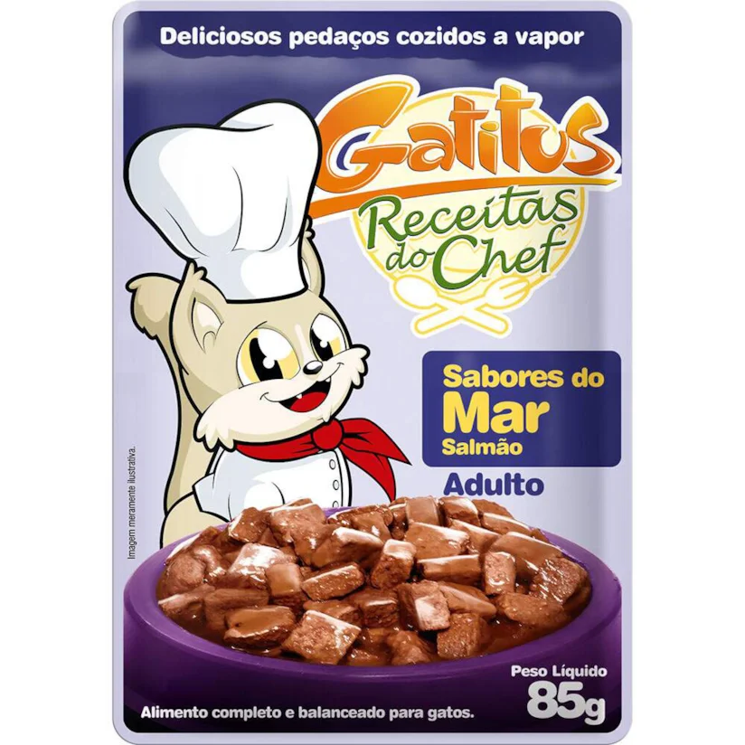 Ração Gatos Úmida Gatitus Sabores do Mar - 85g