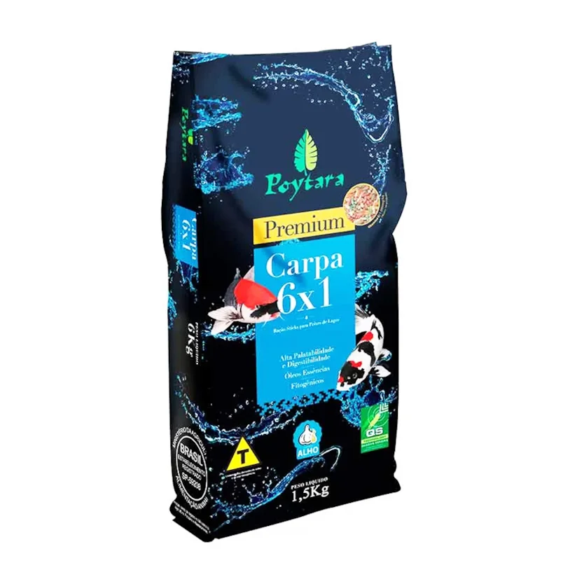 Ração Para Peixe Carpa Mix Poytara 6X1 1,5kg