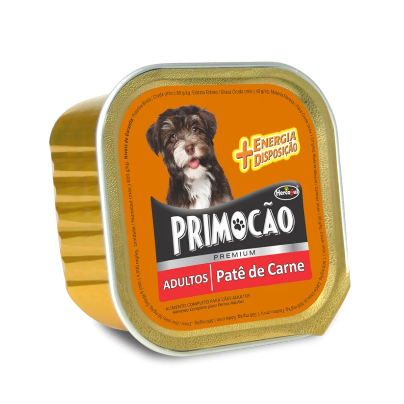 Ração Úmida Primocão Premium Patê Carne 300g
