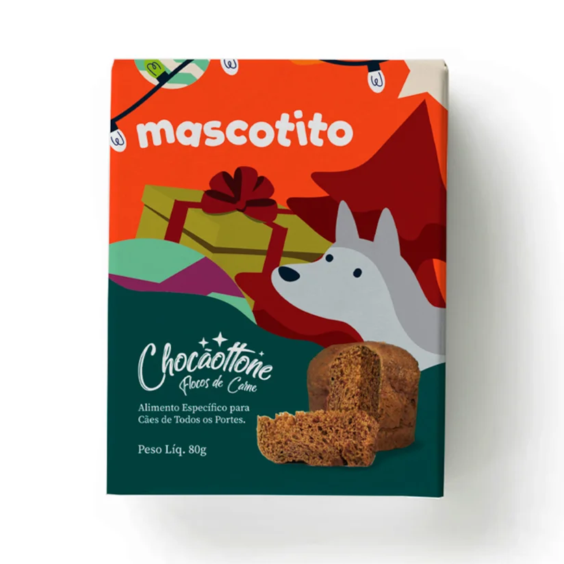 Panettone Chocãottone Mascotito Sabor Carne para Cães 80g